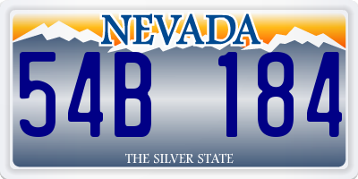 NV license plate 54B184