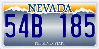 NV license plate 54B185