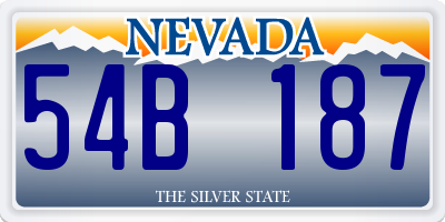 NV license plate 54B187