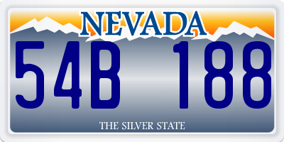 NV license plate 54B188