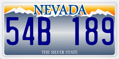 NV license plate 54B189