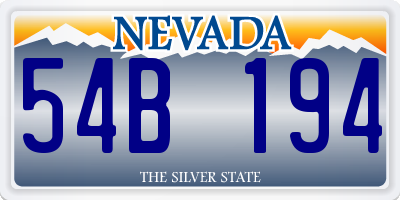 NV license plate 54B194