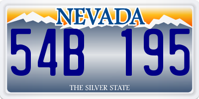 NV license plate 54B195