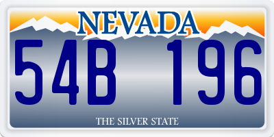 NV license plate 54B196