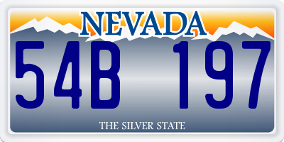 NV license plate 54B197