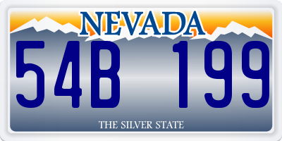 NV license plate 54B199