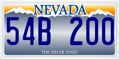 NV license plate 54B200