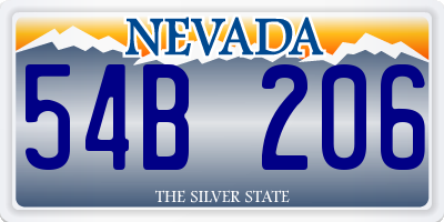 NV license plate 54B206