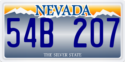 NV license plate 54B207