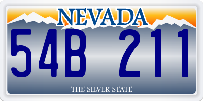 NV license plate 54B211