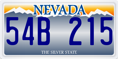 NV license plate 54B215