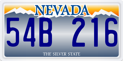 NV license plate 54B216