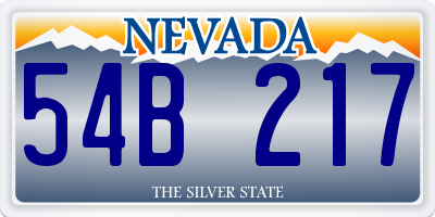 NV license plate 54B217