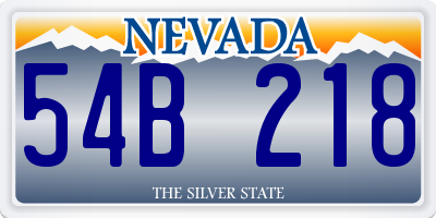 NV license plate 54B218
