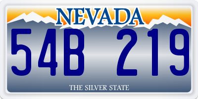 NV license plate 54B219