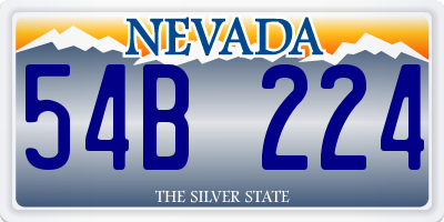 NV license plate 54B224