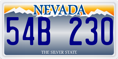 NV license plate 54B230