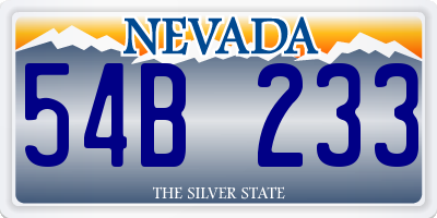 NV license plate 54B233