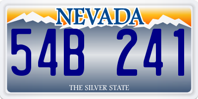 NV license plate 54B241