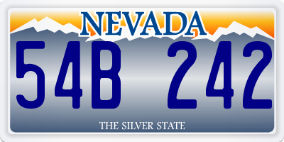 NV license plate 54B242