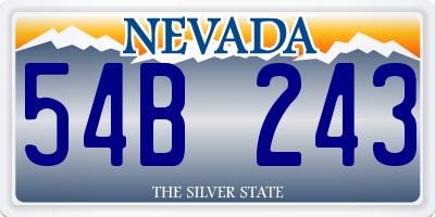 NV license plate 54B243