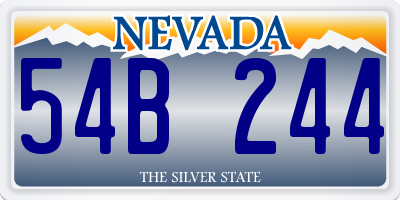 NV license plate 54B244