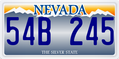 NV license plate 54B245