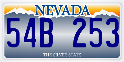 NV license plate 54B253