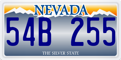 NV license plate 54B255