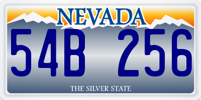 NV license plate 54B256