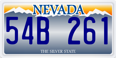 NV license plate 54B261