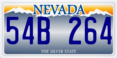 NV license plate 54B264