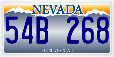 NV license plate 54B268