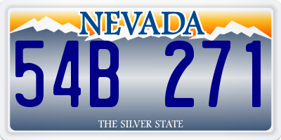 NV license plate 54B271