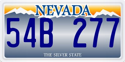 NV license plate 54B277