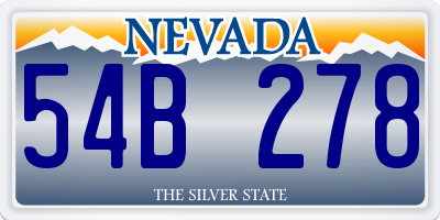 NV license plate 54B278