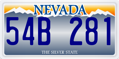 NV license plate 54B281