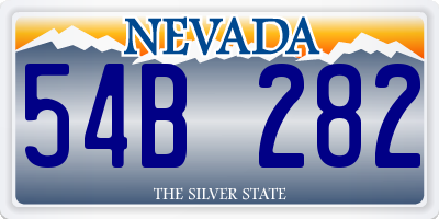 NV license plate 54B282