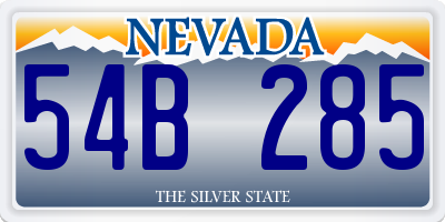 NV license plate 54B285