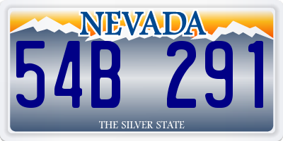 NV license plate 54B291