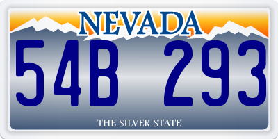 NV license plate 54B293