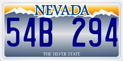 NV license plate 54B294