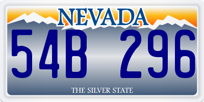 NV license plate 54B296