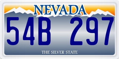 NV license plate 54B297