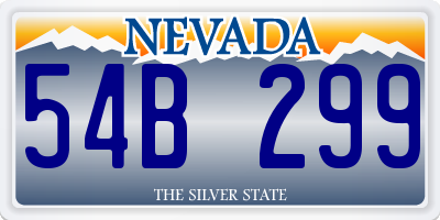 NV license plate 54B299