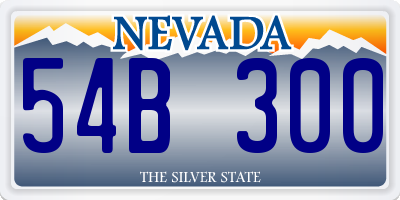 NV license plate 54B300