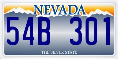 NV license plate 54B301