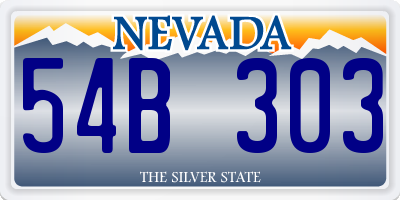 NV license plate 54B303