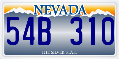 NV license plate 54B310