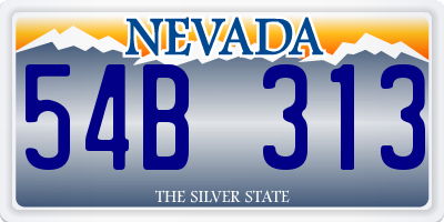 NV license plate 54B313